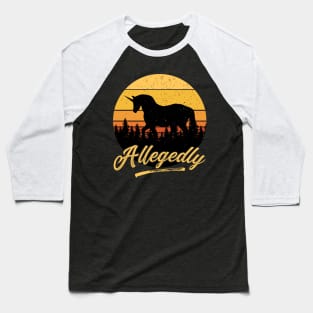 Allegedly Unicorn Funny Retro Distressed Sunset Baseball T-Shirt